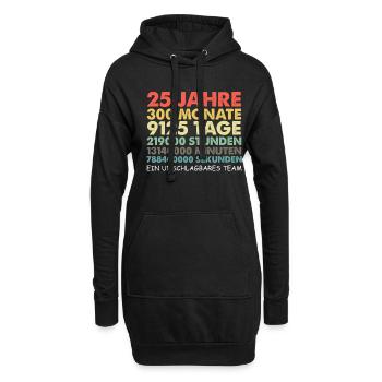 Silberhochzeit Geschenk 25 Jahre Hochzeitstag - Hoodie-Kleid - Schwarz - Vorne