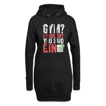 Gym Gin Fitness - Hoodie-Kleid - Schwarz - Vorne