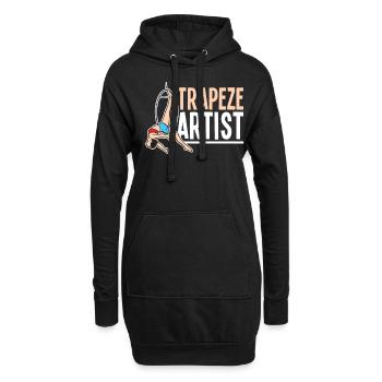 Trapez Artist Vintage Zirkus Geburtstag Kostüm - Hoodie-Kleid - Schwarz - Vorne