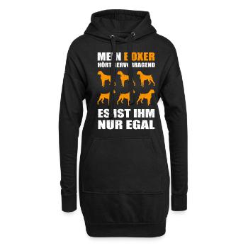 Deutscher Boxer Geschenk mein Boxer hört - Hoodie-Kleid - Schwarz - Vorne
