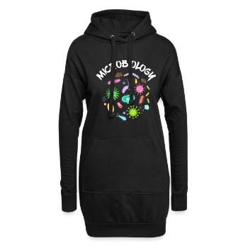 Mikrobiologie Wissenschaftler Bakterien Mikroskop - Hoodie-Kleid - Schwarz - Vorne
