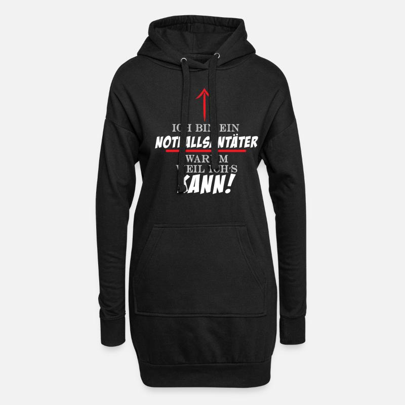 Ich bin ein Notfallsanitäter - Hoodie-Kleid - Schwarz