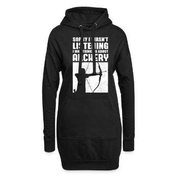 Tir à l'arc | cadeau - Sweat-shirt à capuche long Femme - noir - Devant