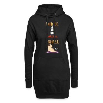 Drôle Yoga Meditation Panda Mops Pups cadeau - Sweat-shirt à capuche long Femme - noir - Devant