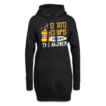 Chips Snack Chips de pommes de terre frites cannelées - Sweat-shirt à capuche long Femme - noir - Devant