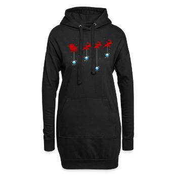 Weihnachten - Hoodie-Kleid - Schwarz - Vorne