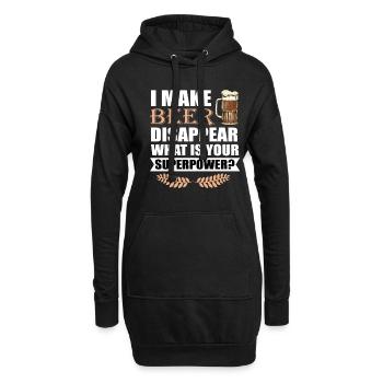 Bier Lustige Sprüche Biertrinker Geschenk - Hoodie-Kleid - Schwarz - Vorne