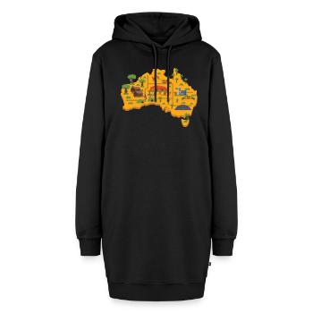 Australie - Sweat-shirt à capuche long Femme - noir - Devant
