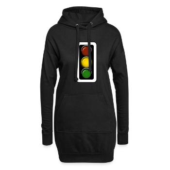 Feu de signalisation Corona jaune - Sweat-shirt à capuche long Femme - noir - Devant
