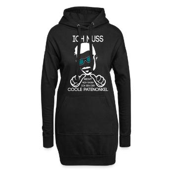Patenonkel - Hoodie-Kleid - Schwarz - Vorne