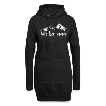 Watzmann Gipfel Bergsteiger Wanderer - Hoodie-Kleid - Schwarz - Vorne