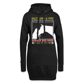 Équitation équestre poney équestre cadeau équestre - Sweat-shirt à capuche long Femme - noir - Devant