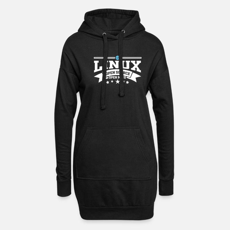 Logiciel Linux système d'exploitation informatique - Sweat-shirt à capuche long Femme - noir
