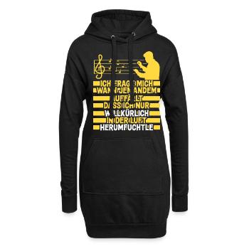 Dirigent mit Taktstock lustiger Spruch - Hoodie-Kleid - Schwarz - Vorne