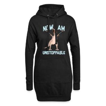 Dinosaurs unstoppable - Hoodie-Kleid - Schwarz - Vorne