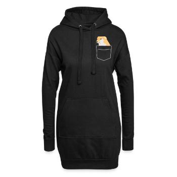 Pocket Cheems the Doge Shiba Inu Meme Geschenk - Hoodie-Kleid - Schwarz - Vorne