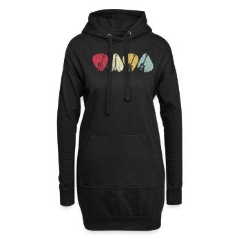 Gitarren Pick Plektrum Für Gitarrist Retro - Hoodie-Kleid - Schwarz - Vorne