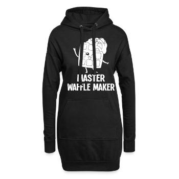 Gaufres gaufres gaufres crêpes drôle - Sweat-shirt à capuche long Femme - noir - Devant