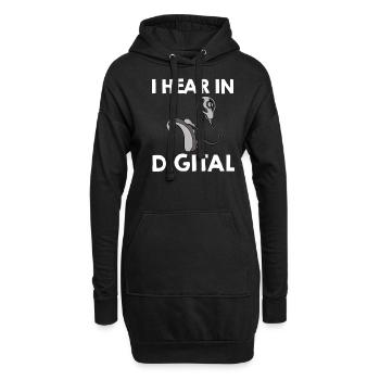 Implant cochléaire Sourd Sourd Surdité - Sweat-shirt à capuche long Femme - noir - Devant