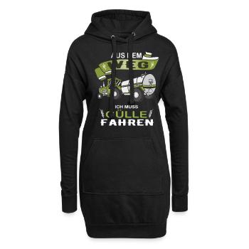Landwirt Traktor Trecker Agrar Bauernhof fun - Hoodie-Kleid - Schwarz - Vorne
