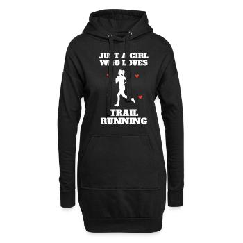 Montagne Trail Running Fille Femme - Sweat-shirt à capuche long Femme - noir - Devant