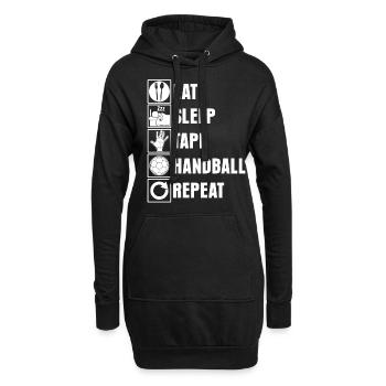 Eat Sleep Tape Handball Repeat Spruch - Hoodie-Kleid - Schwarz - Vorne