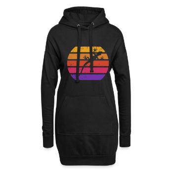 Retro lizard sunset reptiles gecko - Hoodie Dress - black - Front
