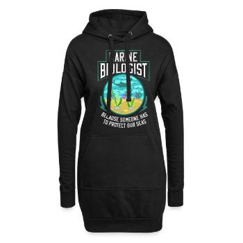 Biologiste marin océanographie biologie vie marine - Sweat-shirt à capuche long Femme - noir - Devant