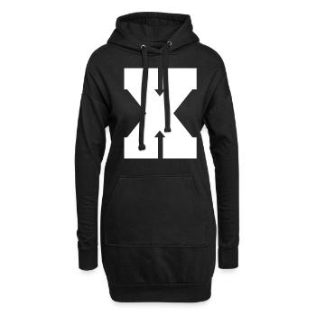 Lettre X - Sweat-shirt à capuche long Femme - noir - Devant