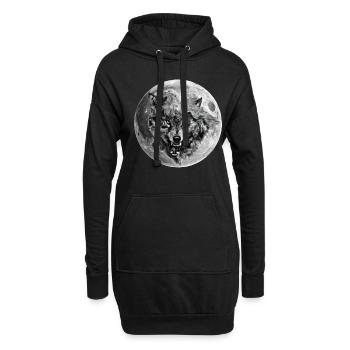 Wolf - Hoodie-Kleid - Schwarz - Vorne