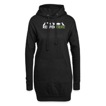 RespekTIERE - Veganer & Tierliebhaber - Hoodie-Kleid - Schwarz - Vorne