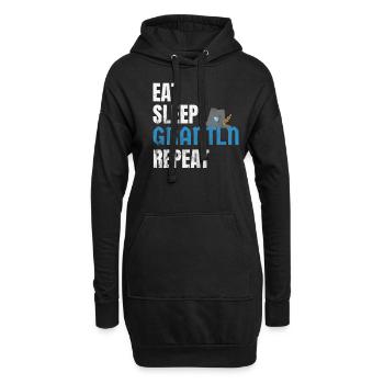 Eat Sleep Grantln Repeat - Bayrischer Dialekt - Hoodie-Kleid - Schwarz - Vorne