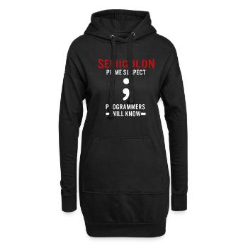 Coder Coding Point-virgule Programmeur Geek - Sweat-shirt à capuche long Femme - noir - Devant