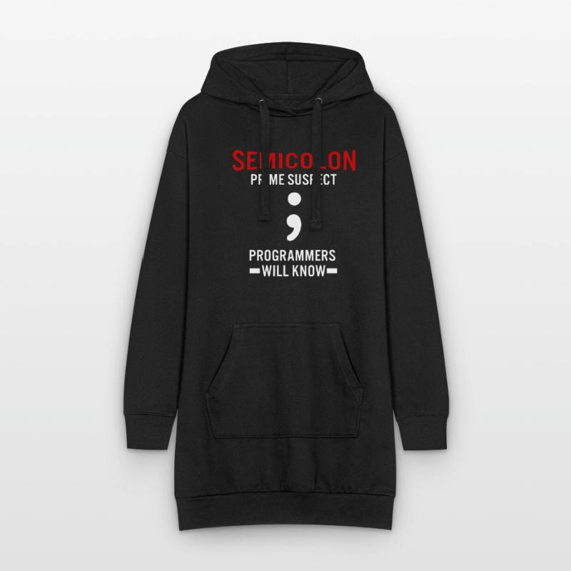 Coder Coding Semicolon Programmer Geek Hoodie Dress