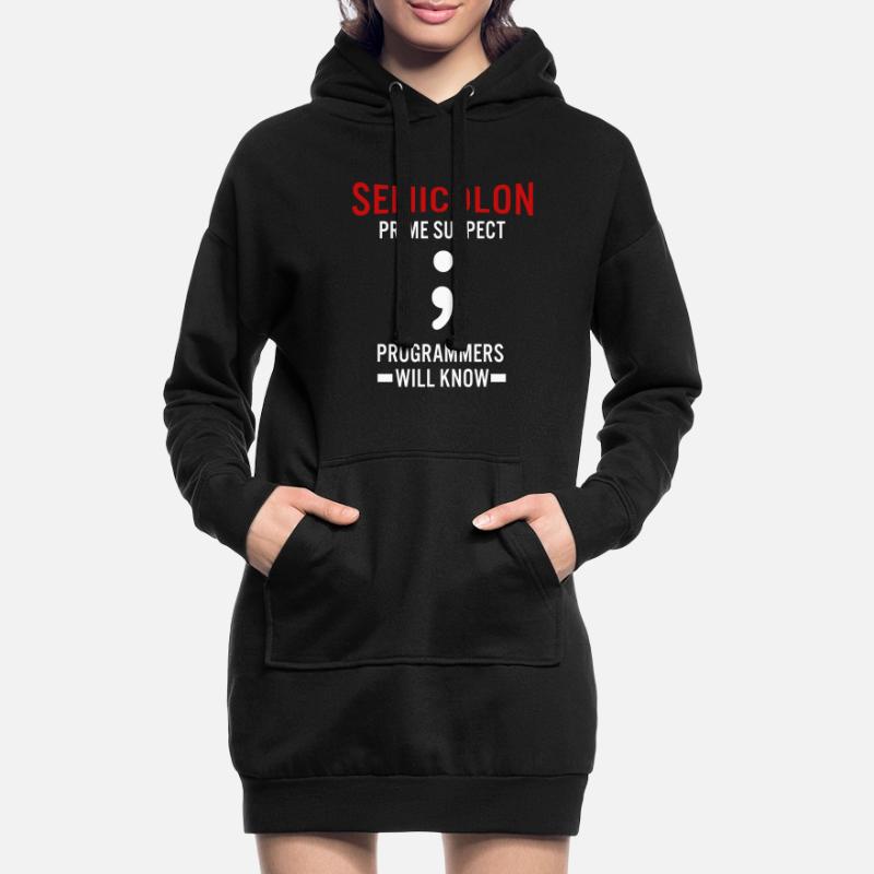 Coder Coding Semicolon Programmer Geek Hoodie Dress