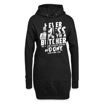 Metzger - Hoodie-Kleid - Schwarz - Vorne