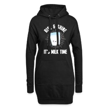 Lait au lait cru au lait entier - Sweat-shirt à capuche long Femme - noir - Devant