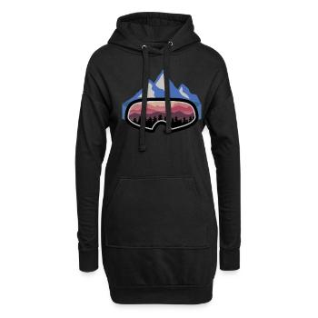 Ski Snowboard Apres Ski Spruch Vintage Geschenk - Hoodie-Kleid - Schwarz - Vorne