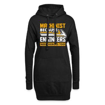Fier machiniste - Sweat-shirt à capuche long Femme - noir - Devant