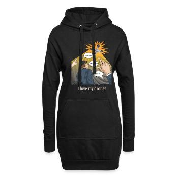 Drohnen-Besitzer Drohne Fans Pilot Hobby Design - Hoodie-Kleid - Schwarz - Vorne