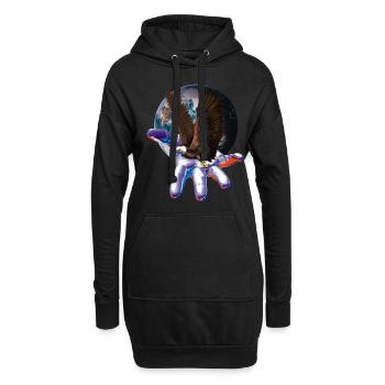 Adler - Hoodie-Kleid - Schwarz - Vorne
