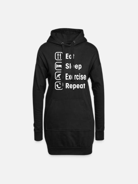 exercise - Hoodie Dress - black