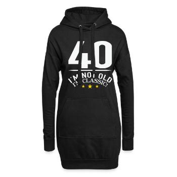 40 im not old im classic - 40. Geburtstag 40 Jahre - Hoodie-Kleid - Schwarz - Vorne