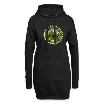 Retro Mountainbike MTB Kranz für Mountainbike Fans - Hoodie-Kleid - Schwarz - Vorne