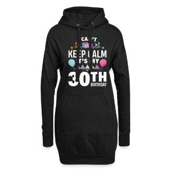 30e anniversaire - Sweat-shirt à capuche long Femme - noir - Devant
