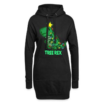 UGLY CHRISTMAS TREX Geschenk T REX Dino für Papa - Hoodie-Kleid - Schwarz - Vorne