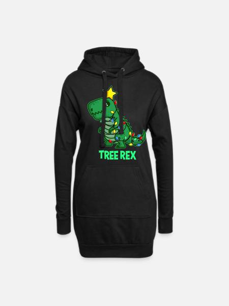 UGLY CHRISTMAS TREX Geschenk T REX Dino für Papa - Hoodie-Kleid - Schwarz