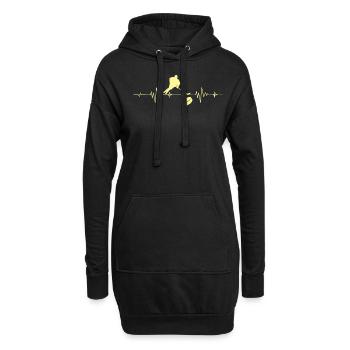 Heartbeat joueur de hockey sur glace Heartbeat ECG - Sweat-shirt à capuche long Femme - noir - Devant
