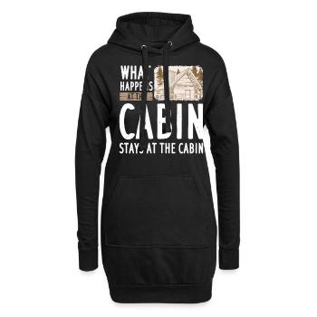 Cabane de montagne refuge chalet cabane en bois - Sweat-shirt à capuche long Femme - noir - Devant