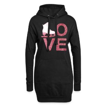 Love Figure Skating Skater Shoes Girls Skate Winte - Hoodie-Kleid - Schwarz - Vorne